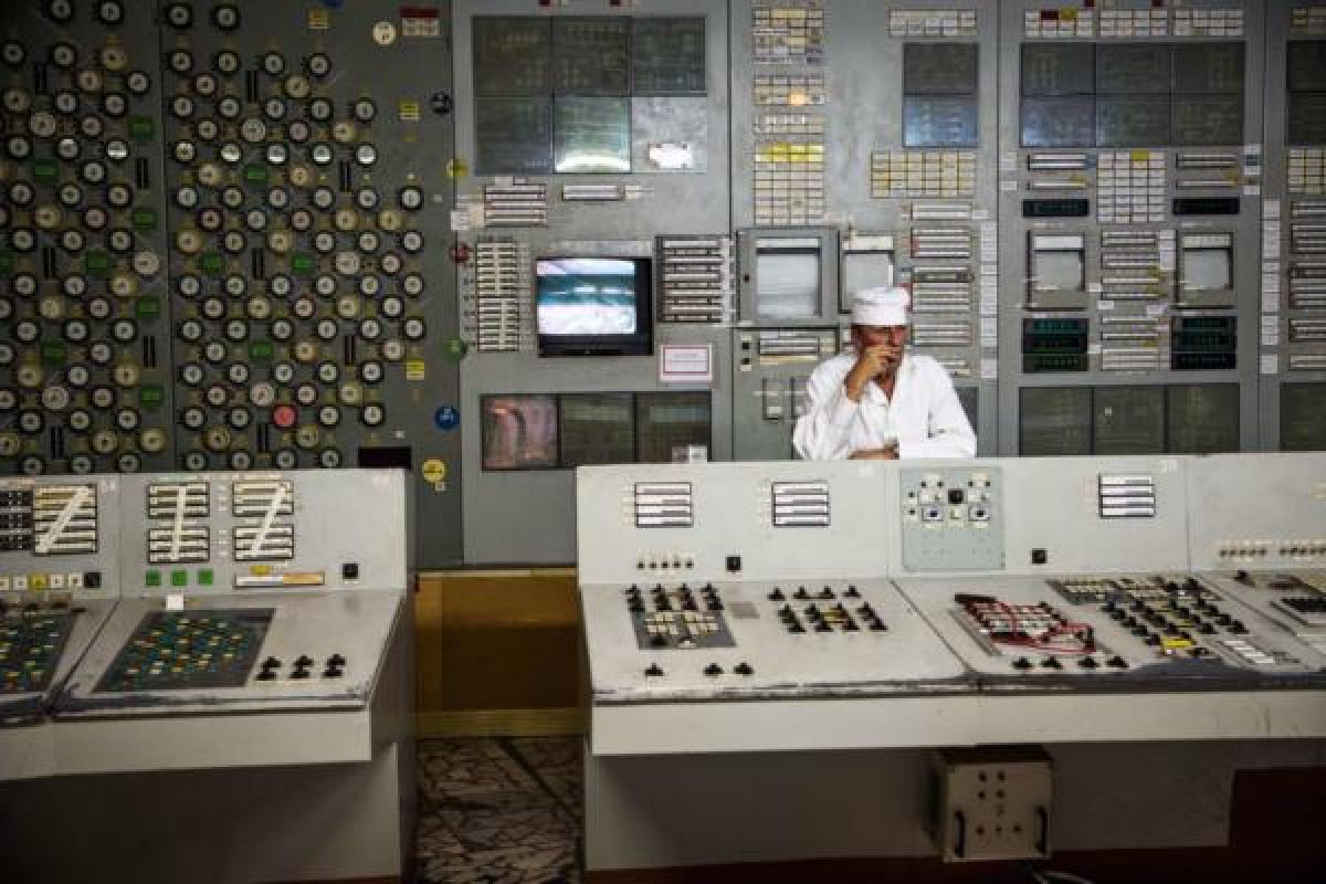 Una sala di controllo della Area Due del reattore di Chernobyl